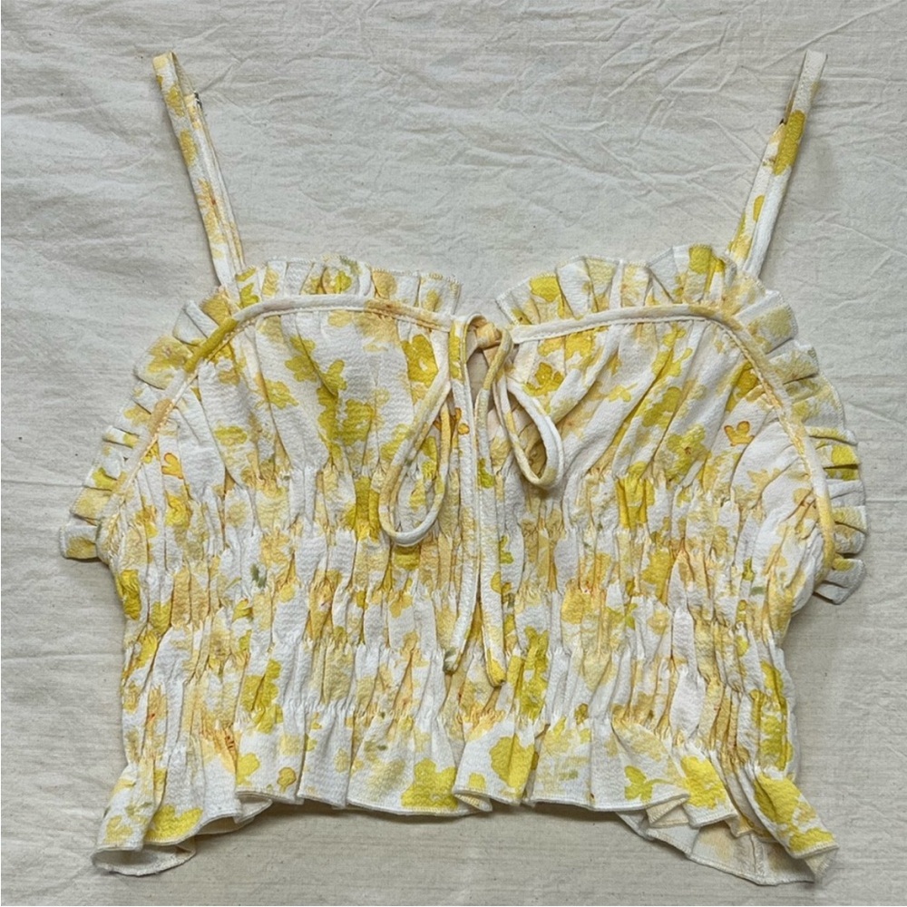 Charlie Holiday Yellow and White Floral Camisole